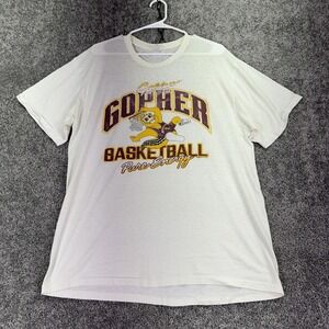 Vintage Minnesota Golden Gophers Shirt Mens XL White NCAA Basketball Stedman